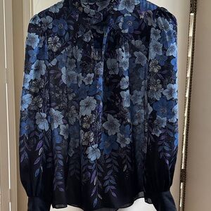 Floral Blue Women's Top